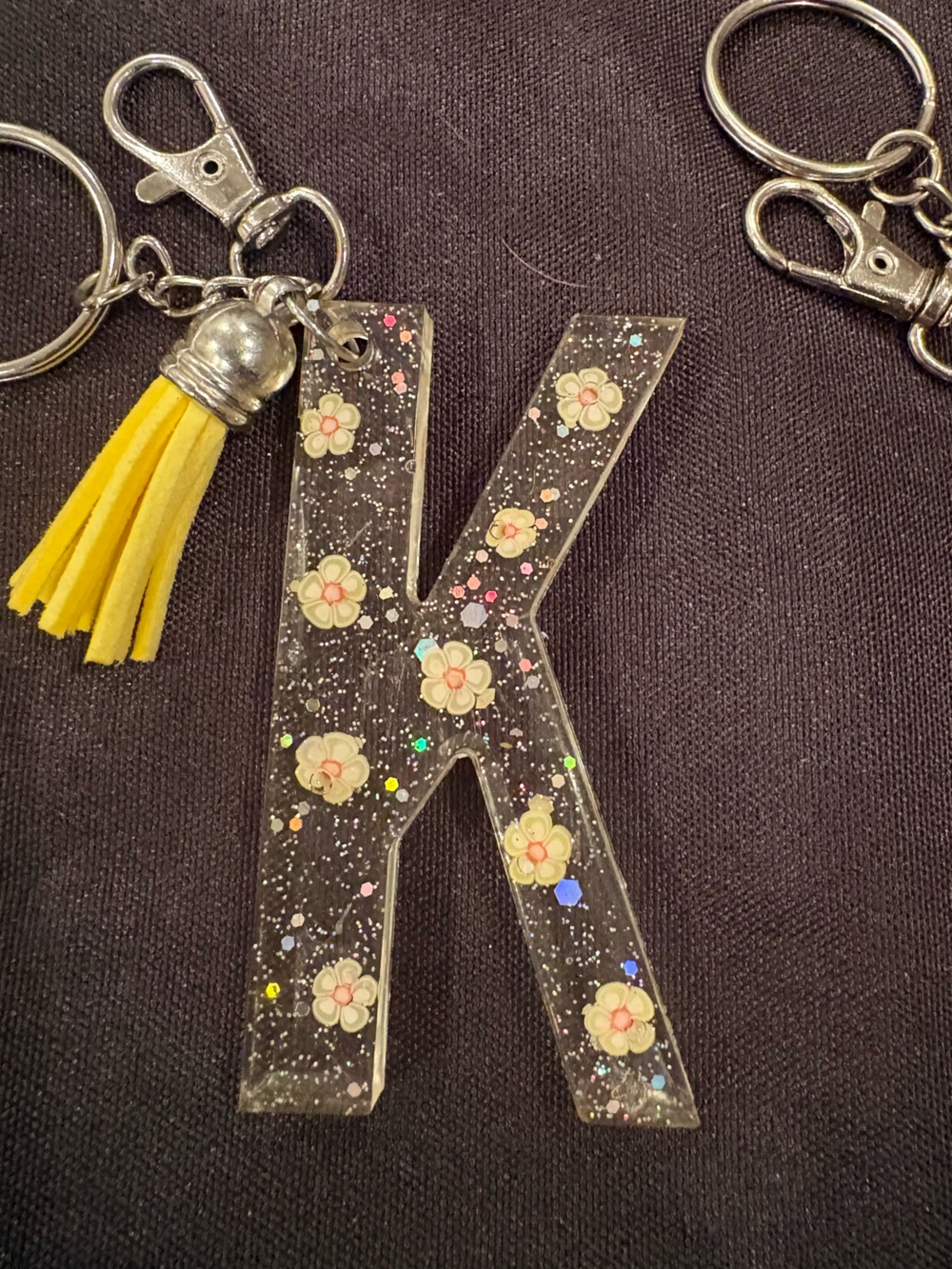 K Initial Resin Keychain - Multicolor - Picture 2 of 4